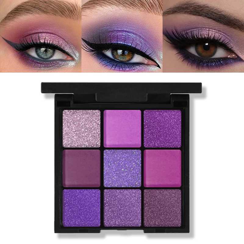9 Color Eyeshadow Palette Matte Shimmer Glitter Purple Gray Smoky Style Cosplay Music Festival Makeup for a Glamorous LookXJ241230
