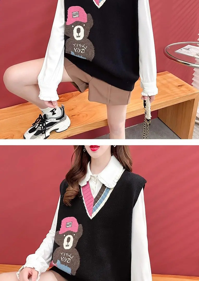 Fashion Knitted Vest Womens Autumn/Winter Fashion Western style Spring/Summer Jacket 240828