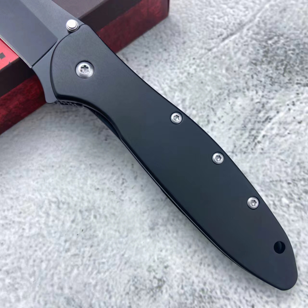 Tactical KS 1660 Leek Flipper Assisted Folding 8Cr13Mov Blade Stainless Steel Handle with Belt Clip Everyday Carry for Hunting Camping Pocket Knife 90