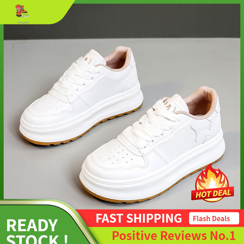 Ddmysports ZY New White Summer And Autumn Thick Soled Casual Board Shoes Breathable Height Increasing Wear Resistant Korean Version OUTDOOR
