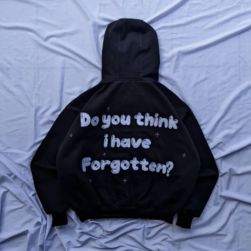 European and American street fashion Pullover anime letter printing super large hoodie mens Y2K Harajuku hiphop rock jacket womens 240827