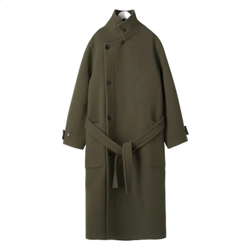 Mauroicardi autumn and winter extra long warm brown wool blend coat mens y ner unisex 240827