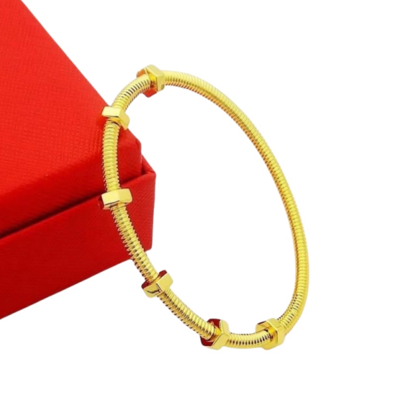 Classic Designer Bracelet Stainless Steel Bracelet Silver and Gold Unisex Bangle with Diamond Accents Men and Women High Quality Not Fading 18K Gold Plated Jewelry