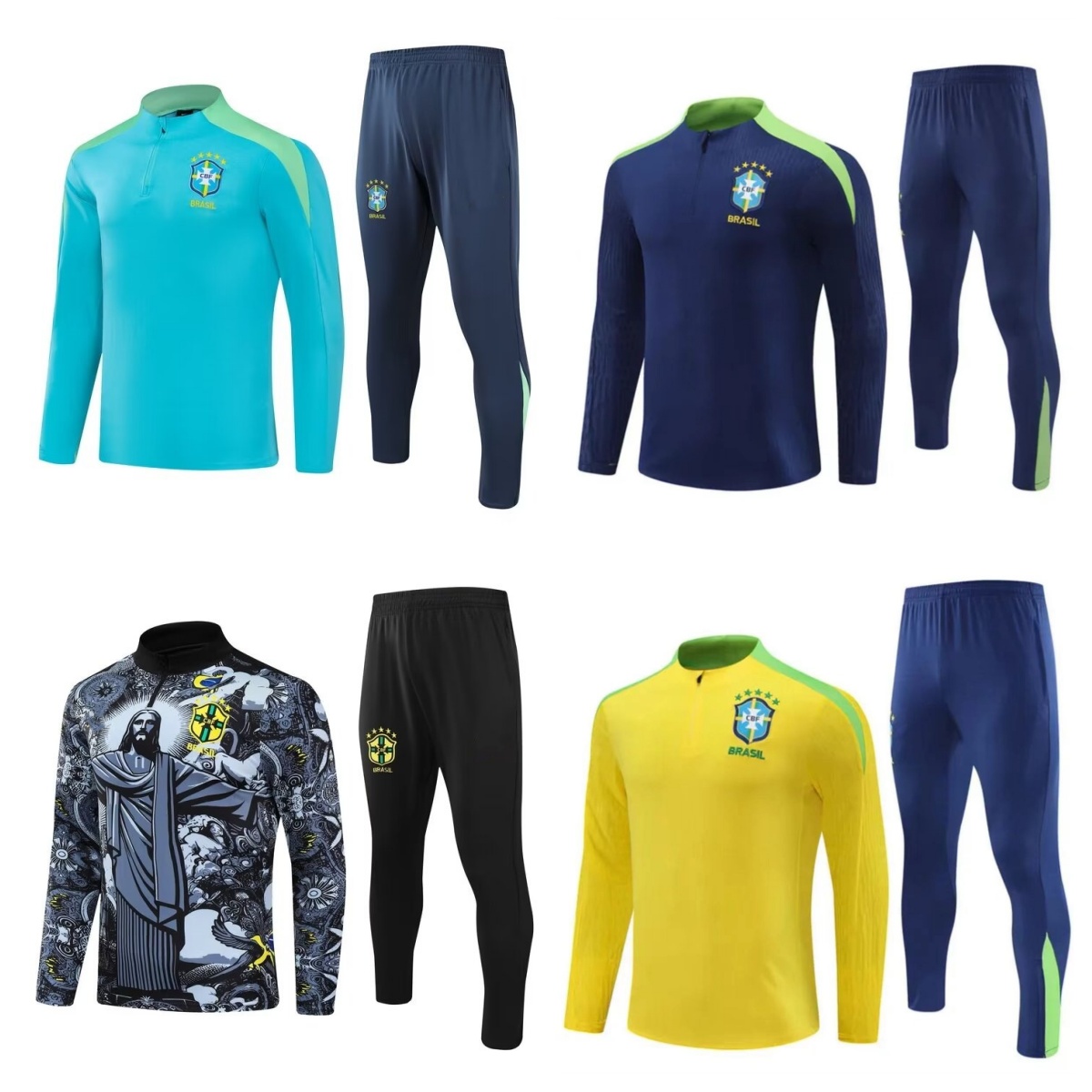 2024 2025 Brazil Tracksuit Sportswear Jesus goddess Christ the Redeemer Special concept NEYMAR JR VINI JR. RICHARLISON Men Training Suit Kids Kit Football surveteme