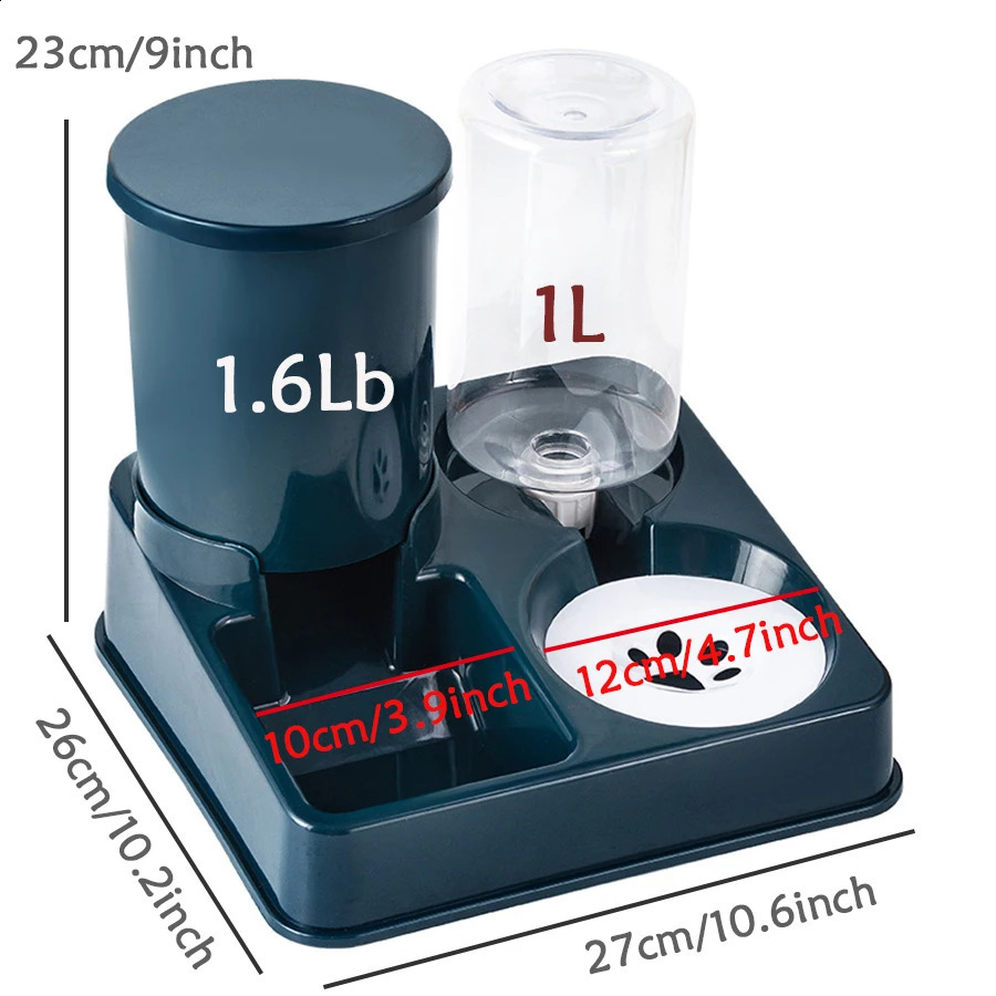 Automatic Cat Feeder Water Dispenser Set 2 In 1 Tilted Automatic Pet Food And Water Feeder Gravity Food Feeder and Waterer 240828
