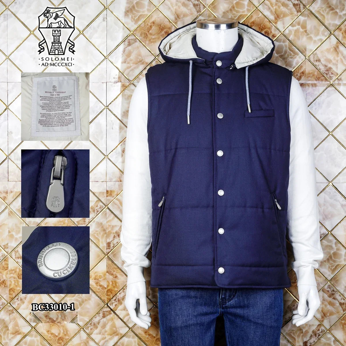 BILLIONAIRE SIJITONGDA vest cotton mens autumn and winter fashion hooded highend highquality jacket 240827