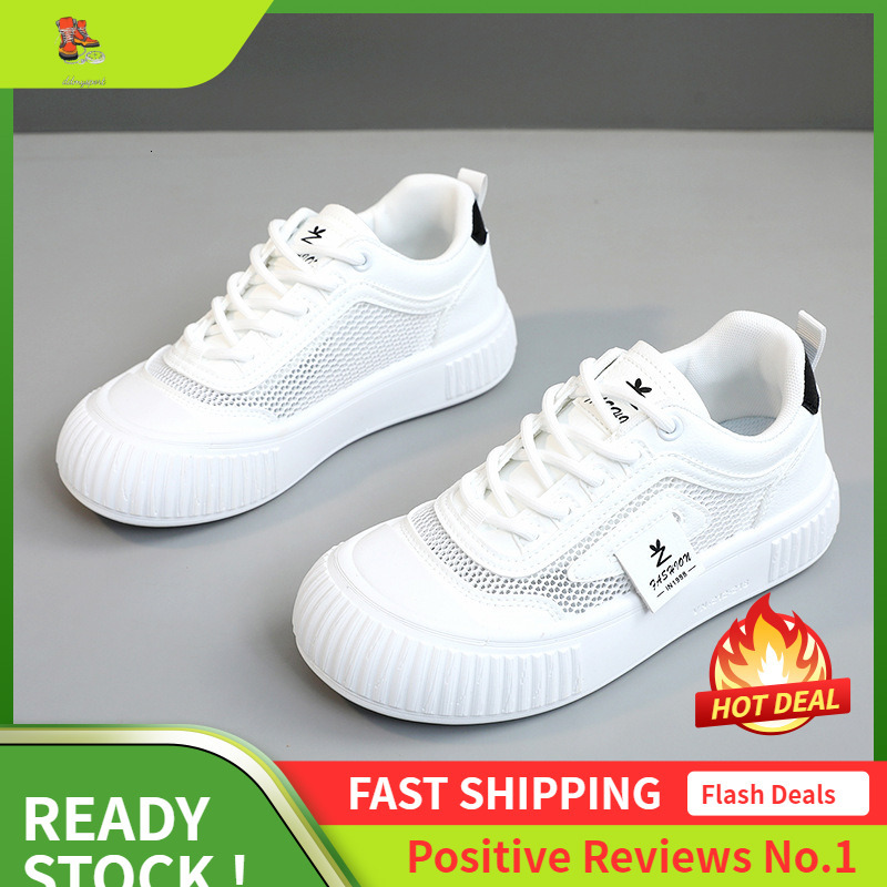 Ddmysports YB New White For Women In Summer Breathable Sports Versatile Board Thick Soled Height Increasing Mesh Shoes OUTDOOR