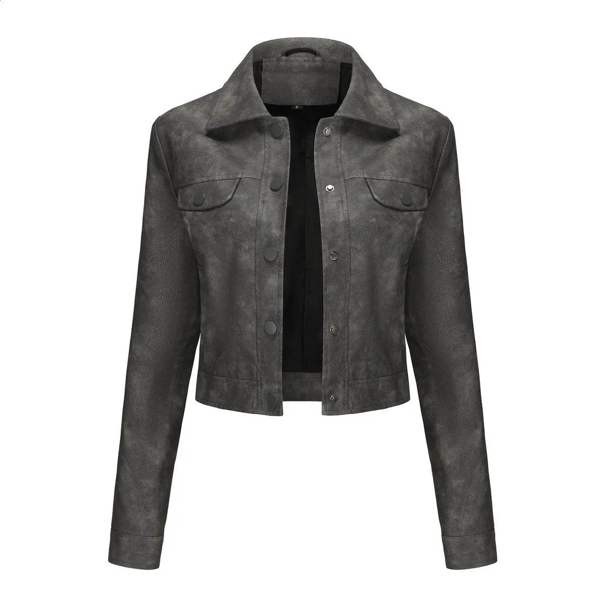 Moto Bike Womens Jacket Artificial Leather Jacket Womens Spring and Autumn Jacket Pink Black Brown Grey Red Jaqueta Feminina 3xl 240827