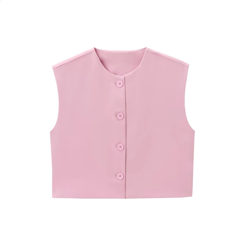 Aoaiys womens red vest summer sleeveless cut top single chest fashion vest O-neck casual womens fashion vest 240828