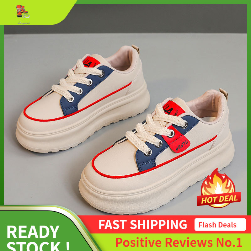 Ddmysports ZY New Breathable Color Blocked Leather Face Women S Autumn Casual Thick Soled Board Shoes Increase Eight Wear Resistant Korean Edition OUT