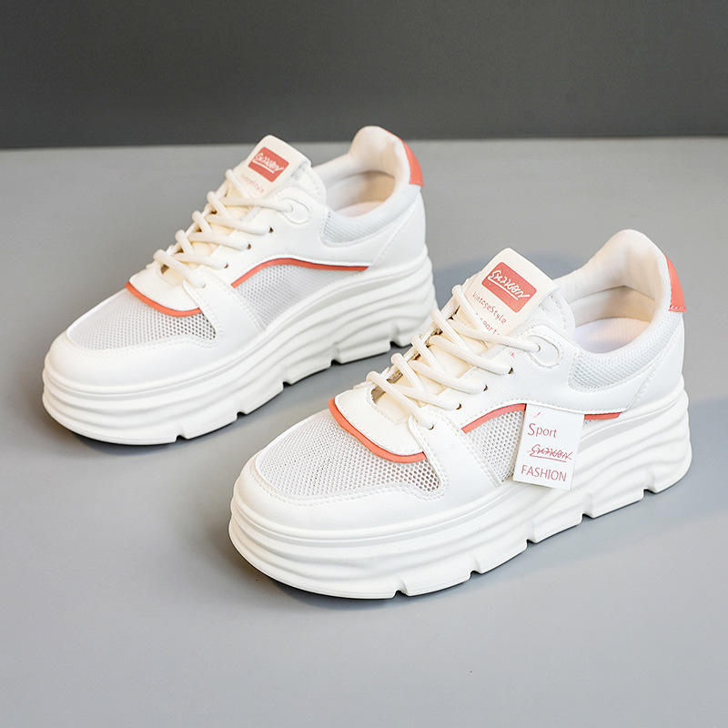 Ddmysports W Height Increasing White Shoes For Women Breathable Cm Mesh Summer Thick Soled Board Casual S Sports OUTDOOR