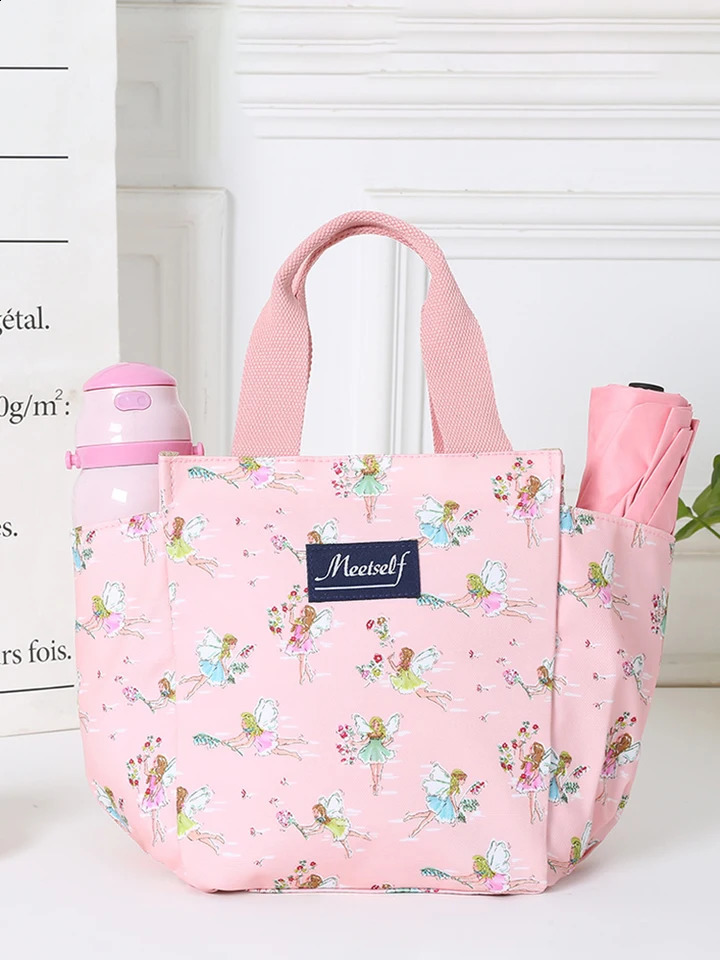 Office workers go out with rice lunch box bag thermal bento fashion tote canvas hand carrying mommy 240827