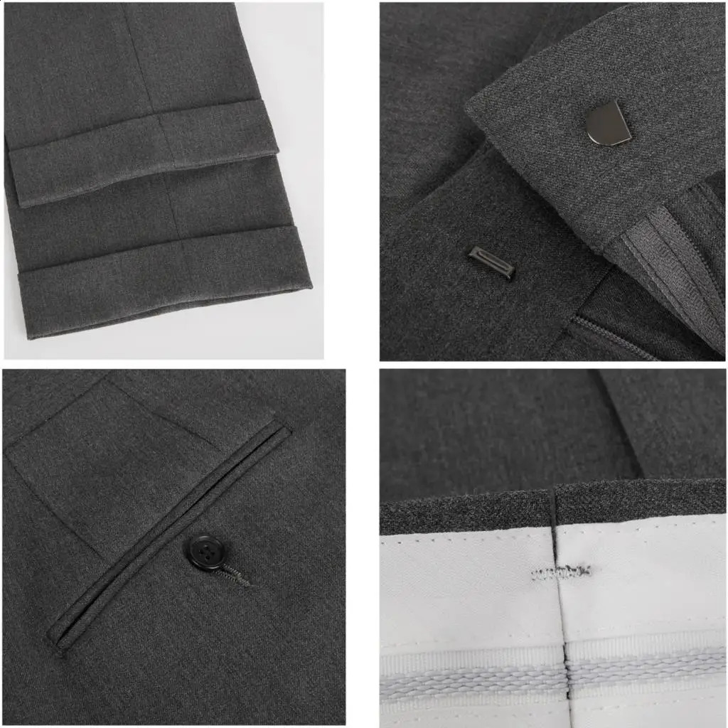 Naples mens pants business slim fit equipped with Paris adjustable waistband buckle long sleeves and round waist 240828