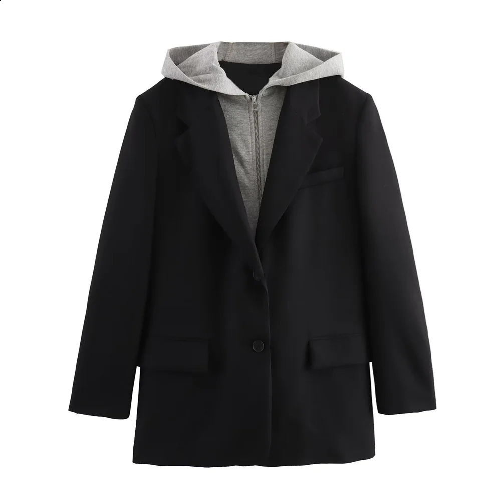 UNIZERA Winter Product Womens Fashion Leisure Versatile Hoodie Splicing Set Coat 240827