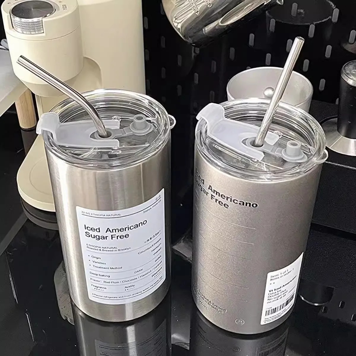 600ml Thermos Cup Portable 304 Stainless Steel Coffee Mug Thermal Leak-proof Water Bottle with Straw Insulated Bottle Drinkware 240828