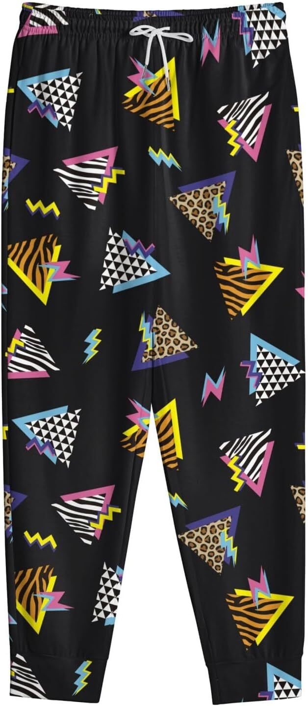 Sweatpants Mens 3D printed pants Sweatpants 80s 90s Retro Joggers Sports Funny Workout Party Gym Pants with Pockets Sweat pants