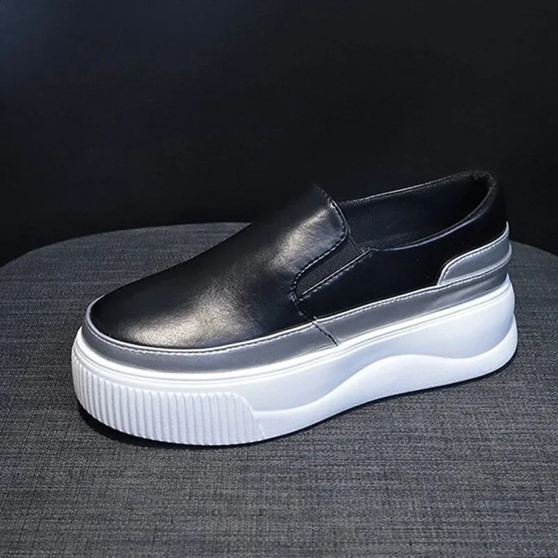 Womens slippers womens sewing platform vulcanized shoes womens PU leather fashionable casual shoes womens comfortable shoes 240827