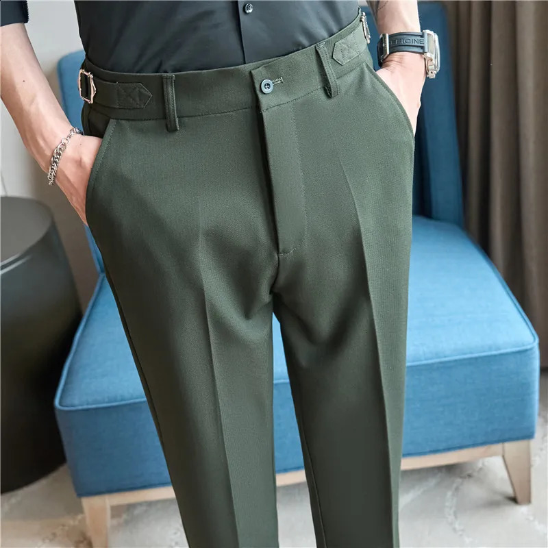 Mens Summer Pants High Quality Thin Neapolitan Mens Dress Pants Business Formal Wear Ultra Thin Suitable for Mens Trousers 240828