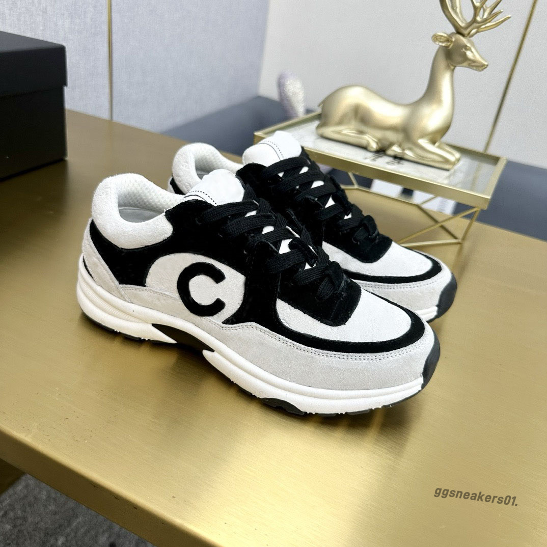 Channellsneakers Designer Shoes Mens Womens Shoes Flow Runner In Nylon And Suede Lace Up Sneaker With A Soft Upper And Honey Rubber Waves Sole Top Cowhide Shoes Bdb