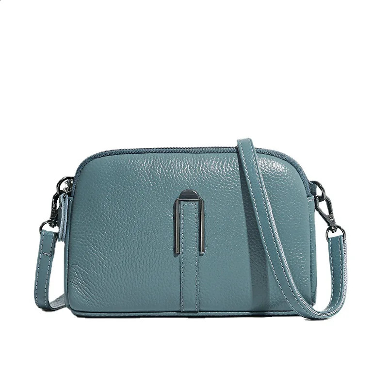 Genuine leather bag y womens handbag womens clutch phone bag shoulder bag ten font messenger bag 240828