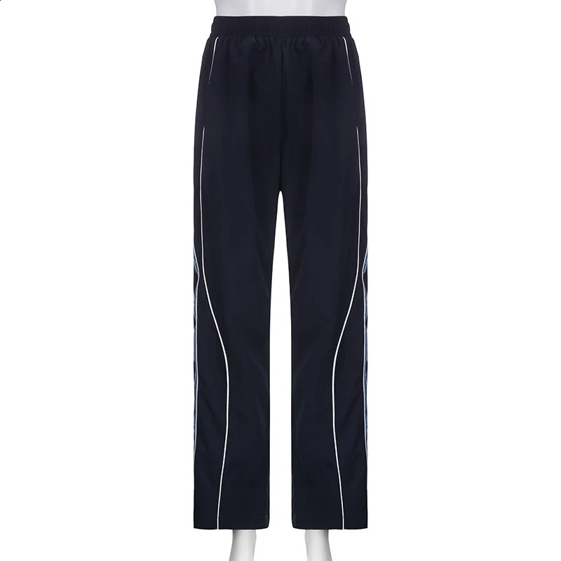 Cuteandpsycho Striped Print Streetwear Joggers Parachute Cargos Casual Loose Y2K Baggy Sweatpants Harajuku Chic Fashion Pants 240827