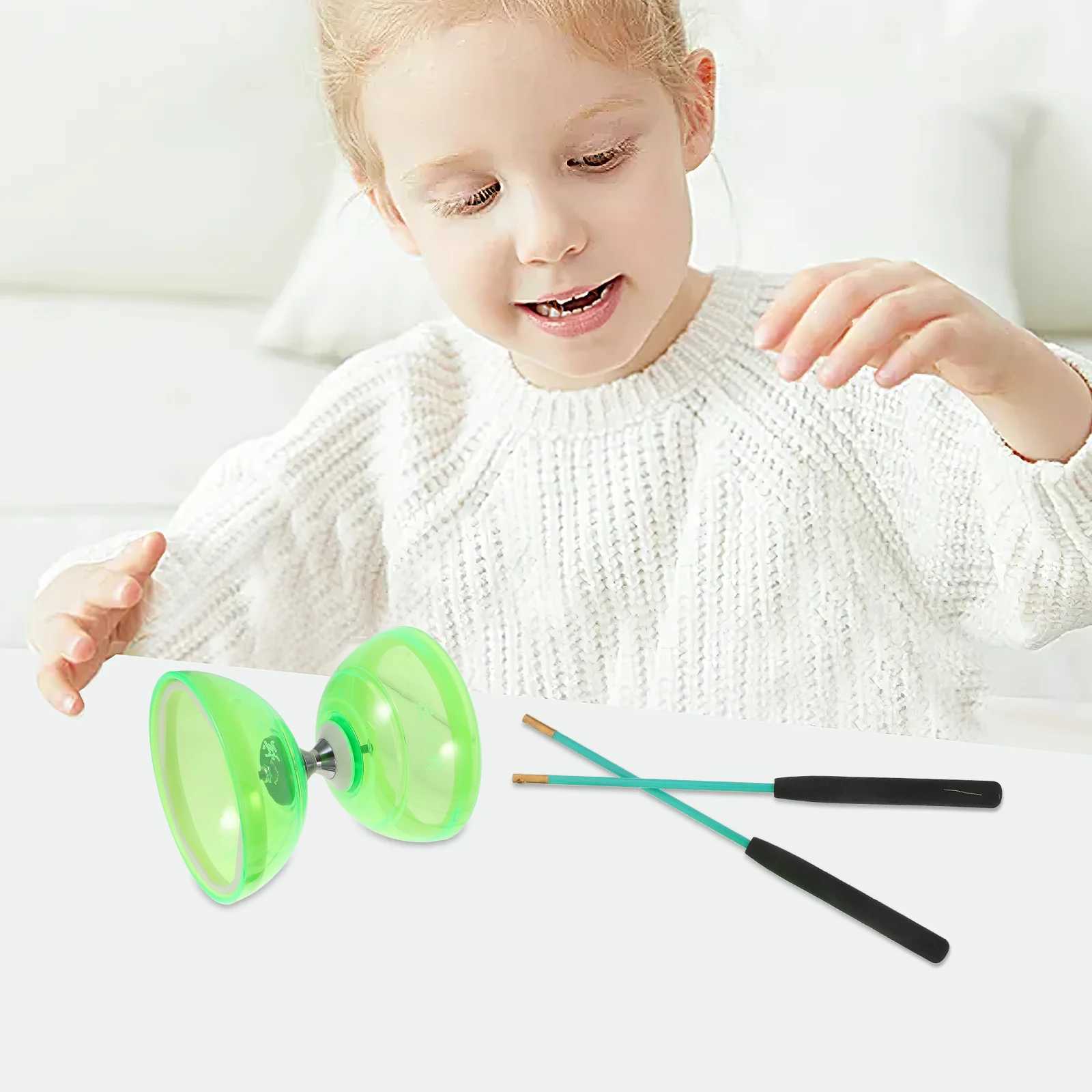 Juggling Diabolo Acrobatics Show Prop Set Childrens Toys Double ended yo Soft Rubber Plastic Classic Fitness Children W240827