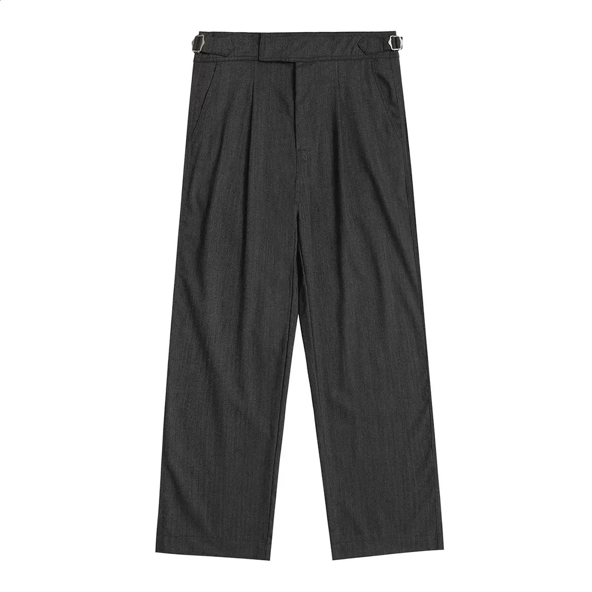 Second order lightweight wool Naples pants with herringbone pattern mens pleated casual pants 240828