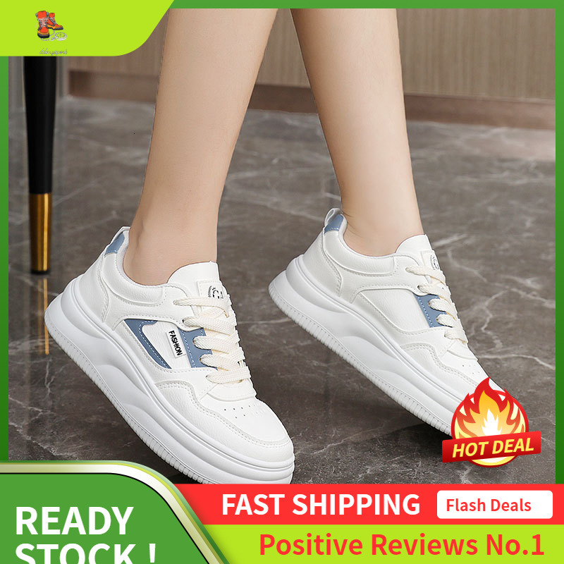 Ddmysports S New White Spring And Summer Women S Breathable Thick Sole Height Increasing Board Shoes Casual Sports Wear Resistant Trend OUTDOOR