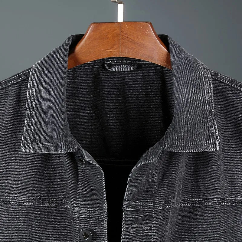 SpringAutumn Mens Solid Color Pocket Denim Tank Top Loose Jeans Jacket Casual Sleeveless D714 240827