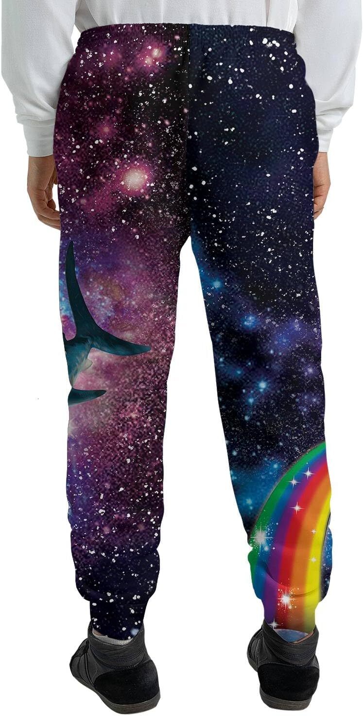 Sweatpants Mens 3D printed pants Funny Cat Shark Rainbow Christmas Sweatpants Men Galaxy Joggers Mens Sweatpants for Men Sweat pants