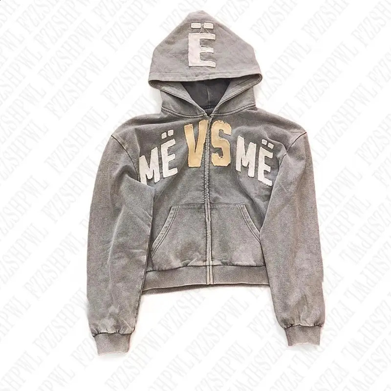 Grunge Gothic Hip Hop Loose Y2K Zip up Fashion Punk Cool Aesthetics Harajuku Letters Print Long sleeve Top Vintage Ripe Pullover 240828