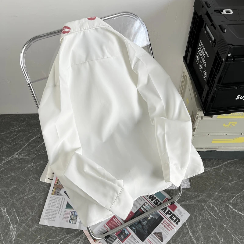 Spring Autumn Men Clothing Fashion Print Blouses Male Long Sleeve Casual Shirts Men Thin Oversized Loose Shirts H640 240827