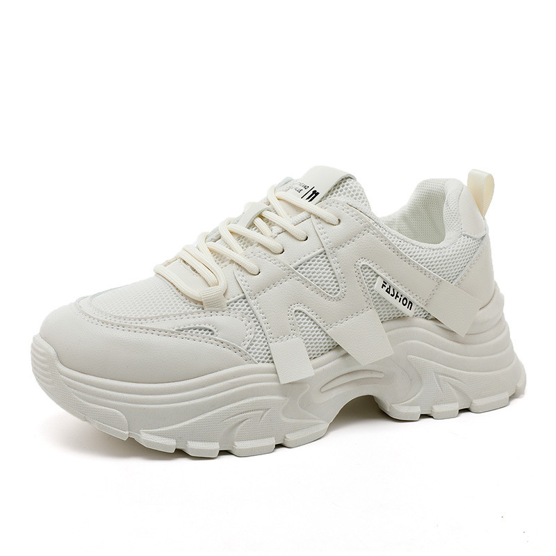 Ddmysports QRJ New Spring Summer Breathable Mesh Dad Increase Eight Thick Sole Sports Comfortable Student Women S Shoes OUTDOOR