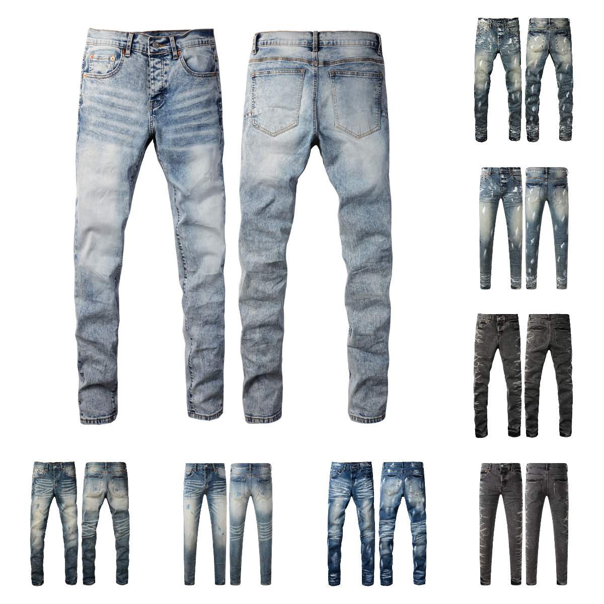 designer jeans mens jeans pants skinny jeans trousers biker dark hole slim ripped for trend button fly fashion jeans men cargo pants black hip Denim Jeans