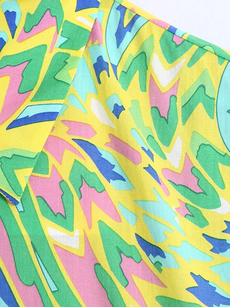 Foridol Paisley printed shirt dress elegant autumn spring green floral print bohemian womens long skirt sleeved Vestido 240828
