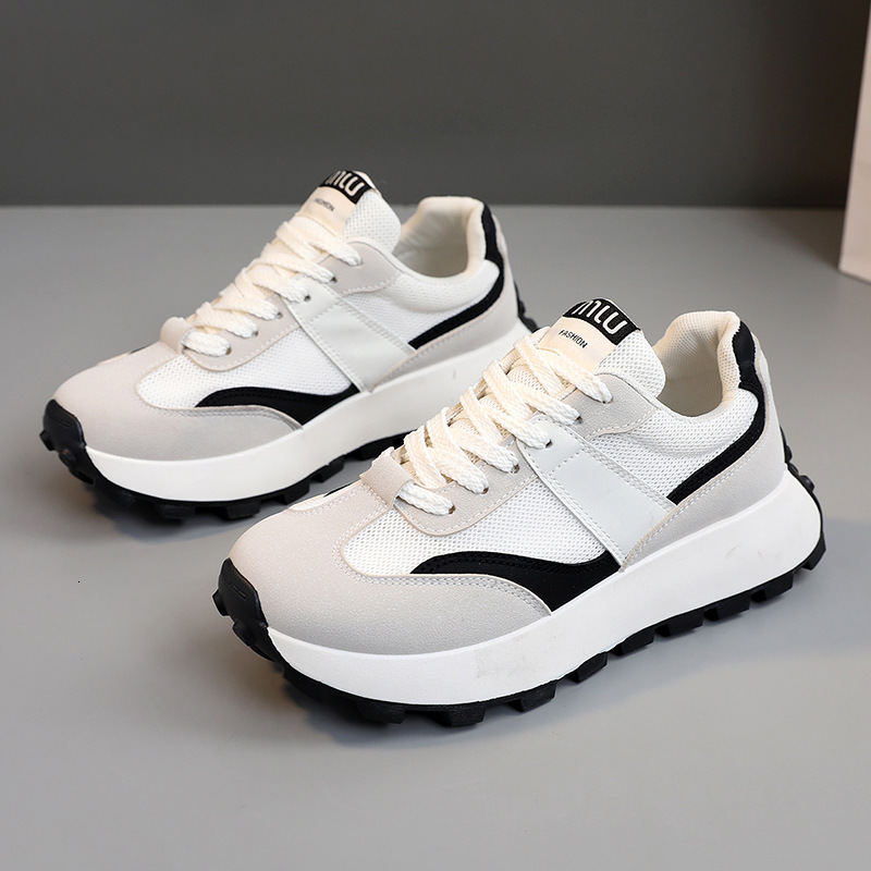 Ddmysports G New Little White Women Spring Summer Thick Sole Elevated Casual S Board Shoes Breathable Round Toe Durable For Transport OUTDOOR