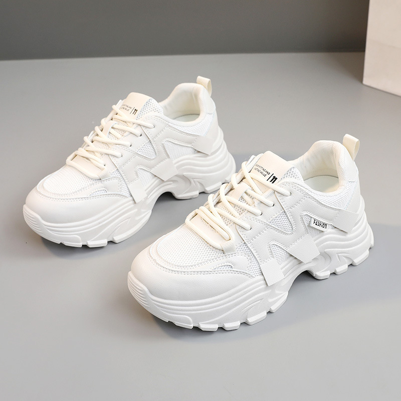 Ddmysports QRJ New Spring Summer Breathable Mesh Dad Increase Eight Thick Sole Sports Comfortable Student Women S Shoes OUTDOOR