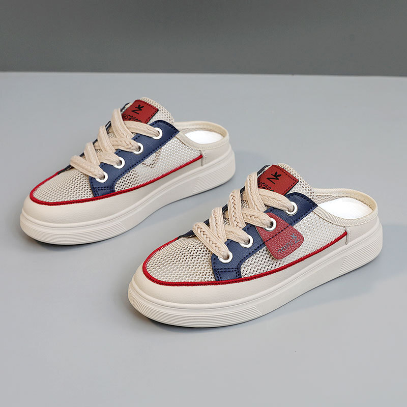 Ddmysports YQ Color Blocked Trendy Women In Spring Summer Versatile And Fashionable For Students Flat Bottomed Casual Mesh Shoes Sports OUTDOOR