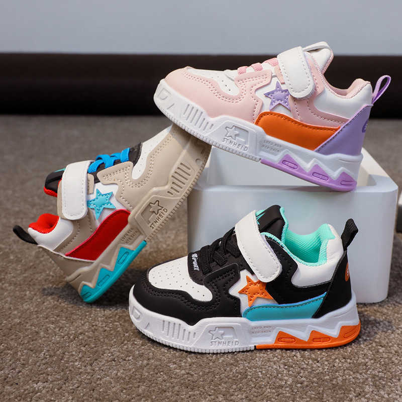 Sneakers Five pointed star childrens shoes girls spring and autumn sports shoes running shoes ultra light baby shoes childrens and boys board shoes H2