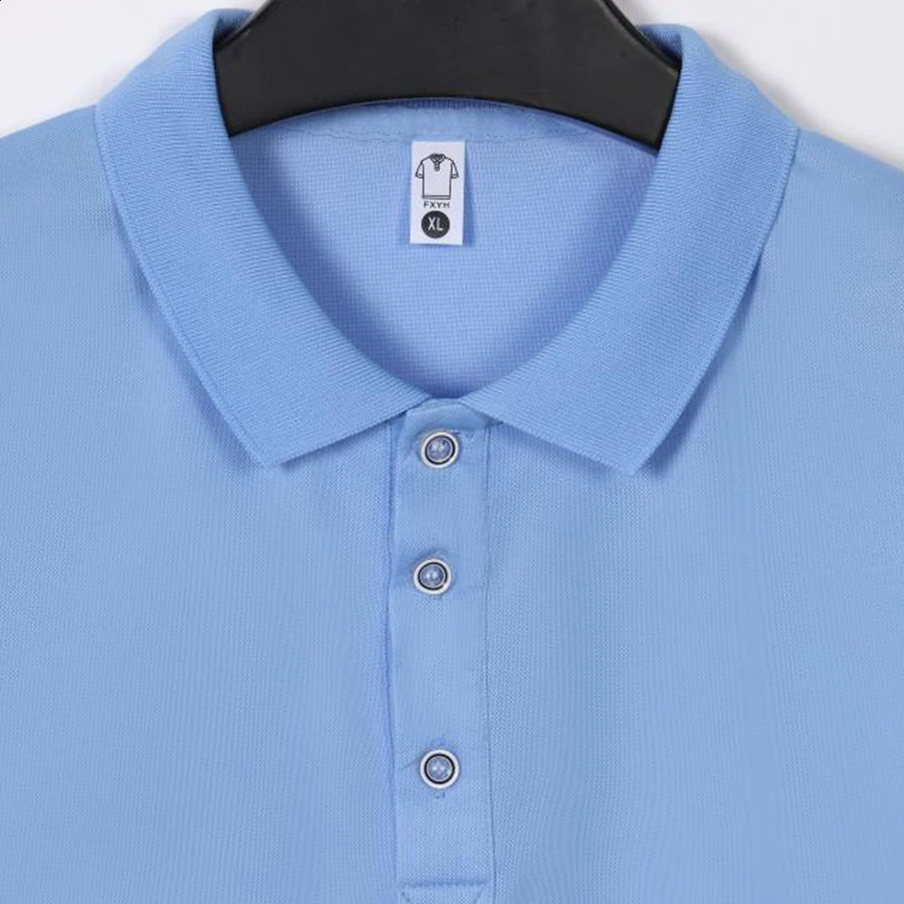 Mens breathable formal collar Tshirt bulk wholesale pure white uniform mens polo shirt casual Camisa Para Hombre 240828