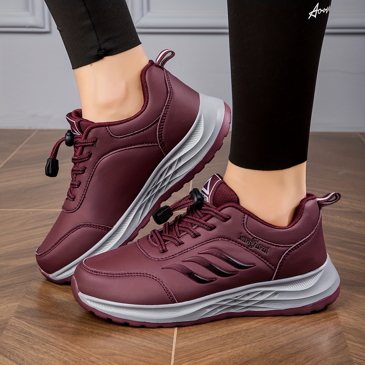 Womens Waterproof Running Sneakers - Quick-lace Drawstring, Superb Anti-slip, Stylish Low-top Design - Durable Gym & Jogging Trainers for Outdoor Adve