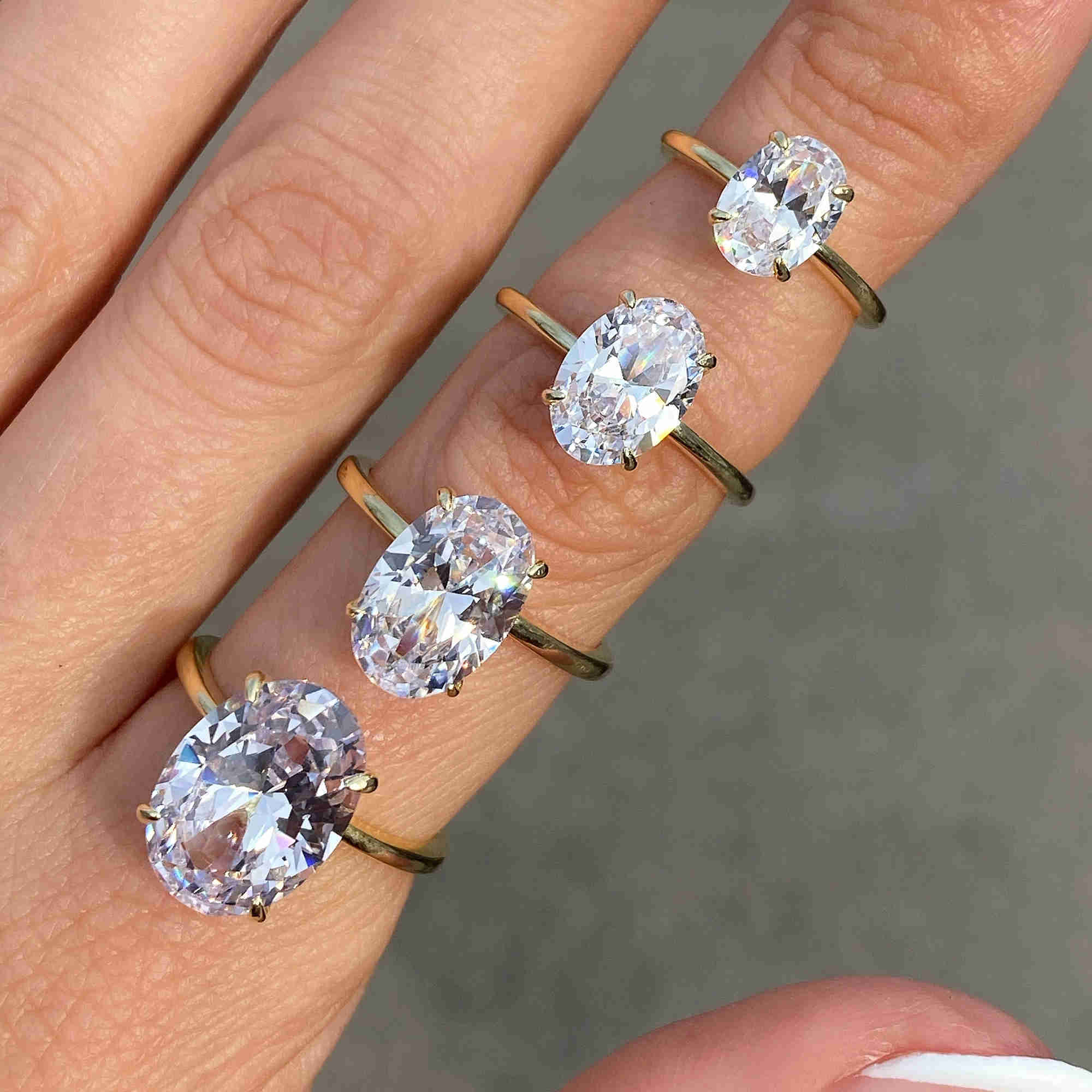 High quality 925 sterling silver promise Diamond rings solitaire 3ct oval moissanite engagement ring women diamond moissanite ring Jewelry gift MIHEE