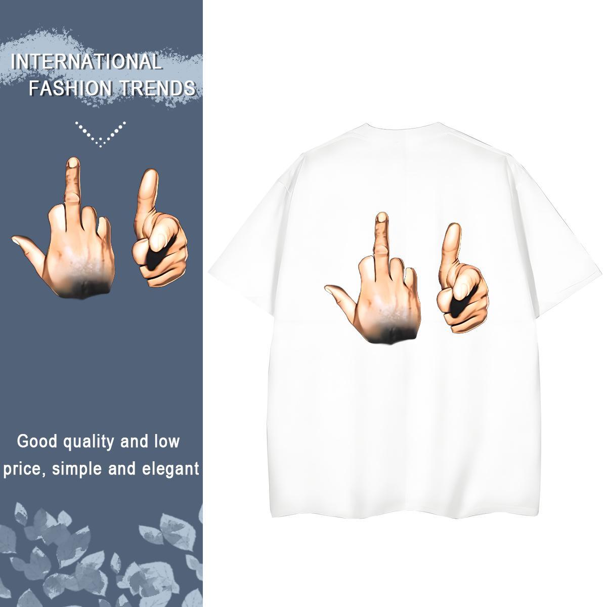 Custom Women T Shirts 230g Pure Cotton Breathable Soft Hip Hop Street hands Women Tshirts Brand Custom Cartoon Tees Shirts