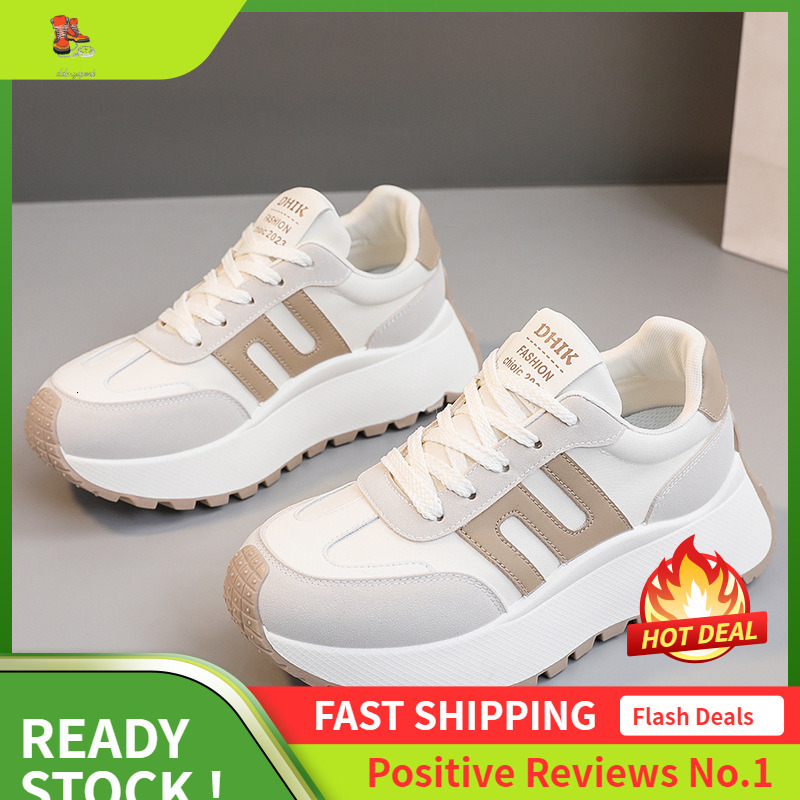 Ddmysports BN New Little White Spring Summer Thick Sole Elevated Casual Women S Board Shoes Breathable Round Ead Wear Resistant OUTDOOR