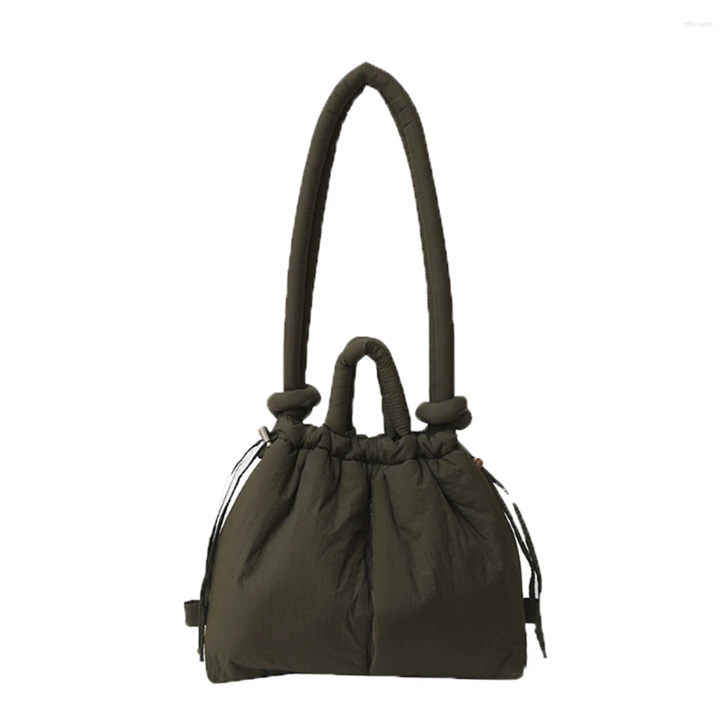 Free Shipping Shoulder Bags Korea Solid Bag Nylon Knotted Strap Filled Cotton Tote Backpack Casual Large Capacity Portable Designer Bag Luxury Bag Tot