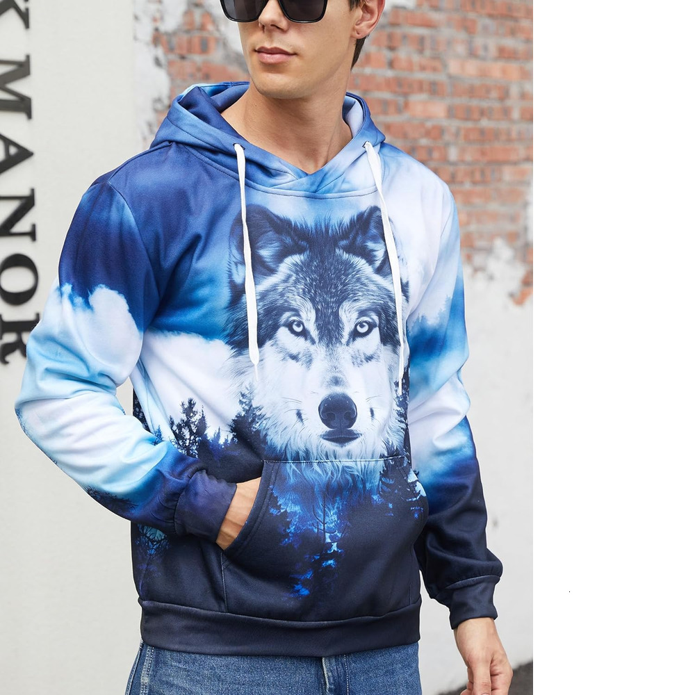 Hoodie For Mens Unisex Cool 3D Fleece Liner Hoodies Upgrade Quality Pullover Novelty Print Sweatshirt With Front Pocket Graphic Sweatshirt Free shippi