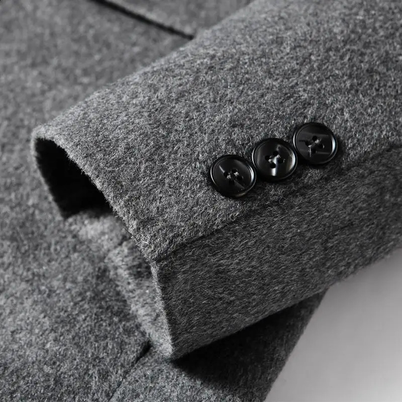winter 40% wool mens thick coat lapel fashionable blend premium trench M4Xl size 240827