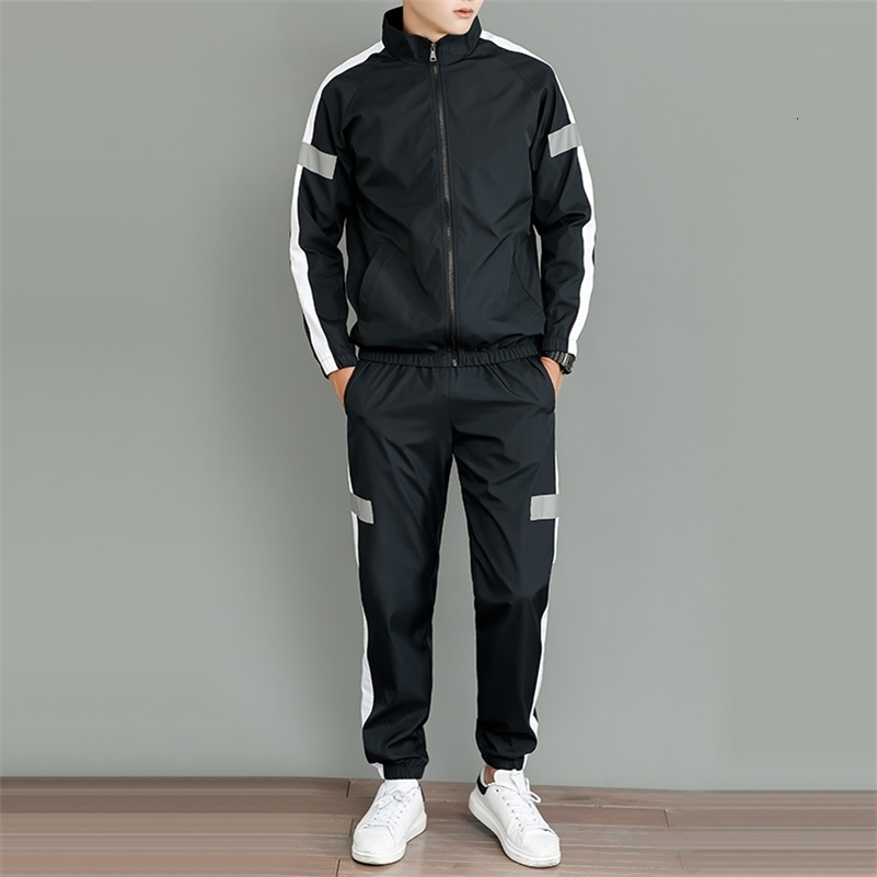 Mens Zipper Pocket CoatPants Set Hip Hop Set Track Set Sportswear seller 240827