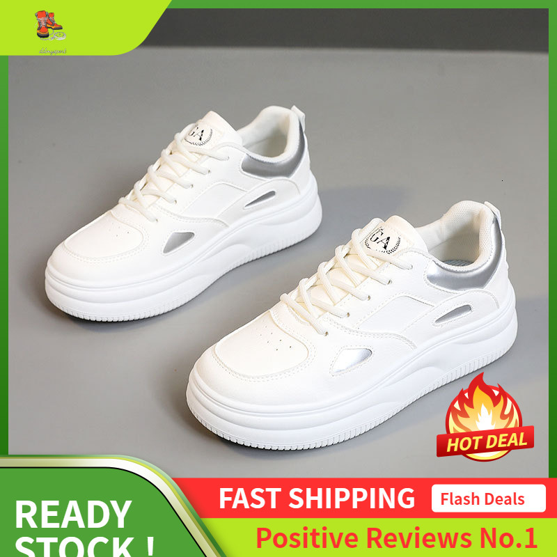 Ddmysports S New White Spring And Summer Breathable Women S Board Shoes Casual Thick Bottom Increased Wear Resistant Sports Trend OUTDOOR