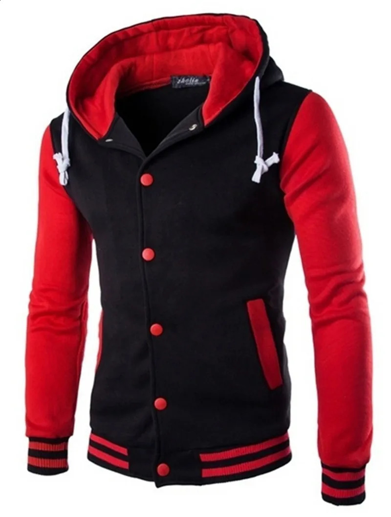 Colorful fashion hooded baseball jacket mens classic movie series casual plus size creative hiphop streetwear 240827